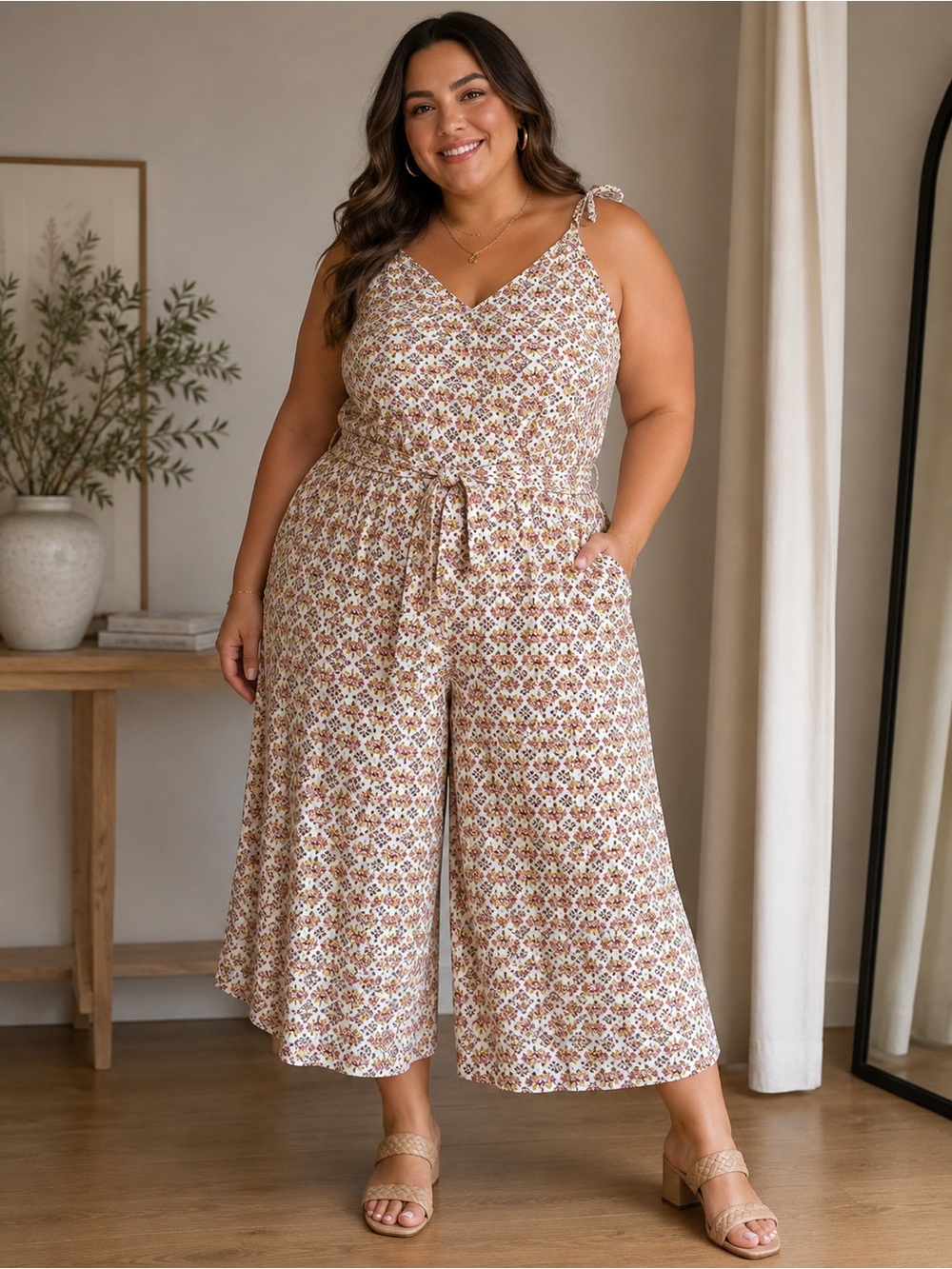 new-with-tags Torrid floral print ivory jumpsuit